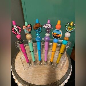 Colorful Beaded Pens with Fun Toppers